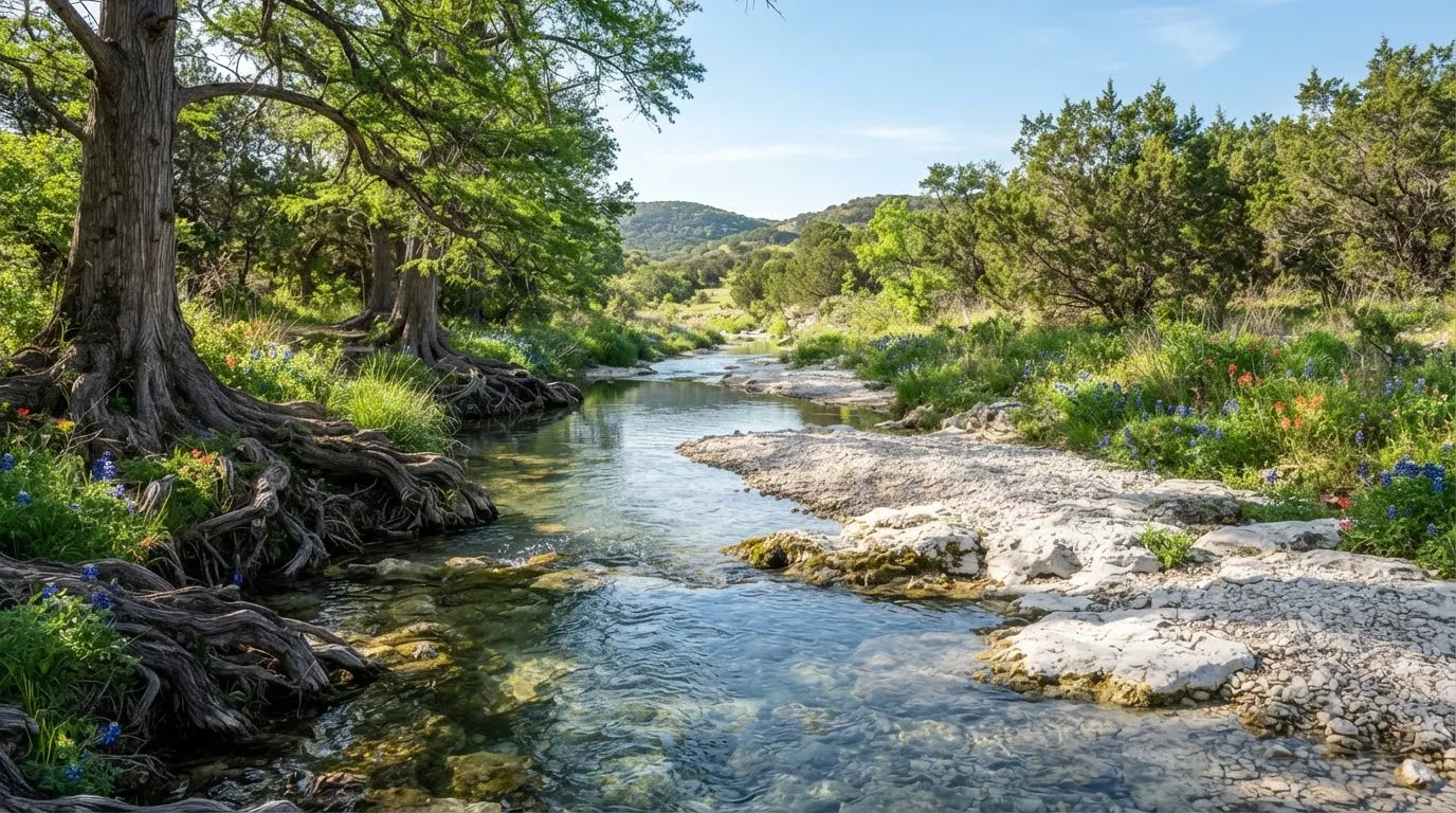 Live-water acreage near Dripping Springs Texas.