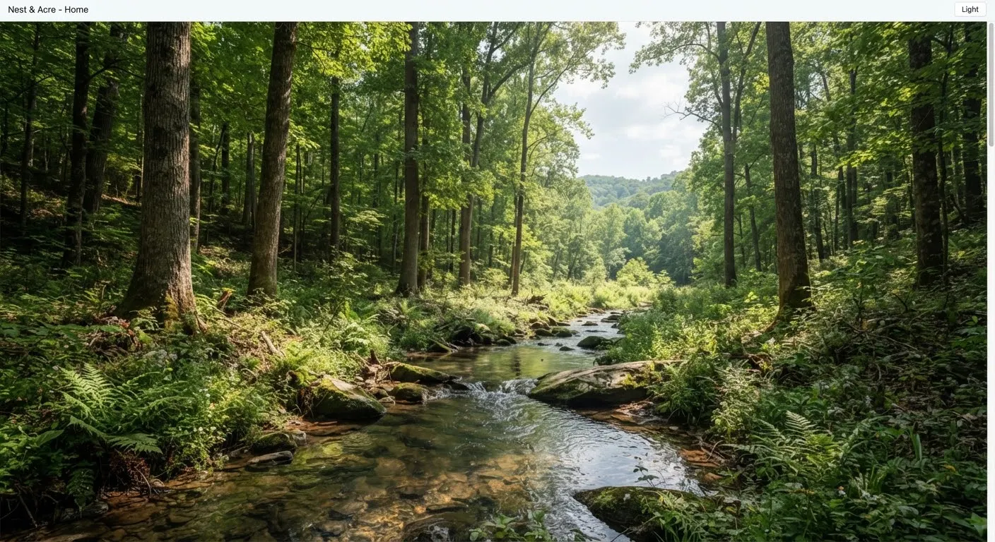 Lush wooded plateau and rolling hardwood ridges in Cumberland County Tennessee.